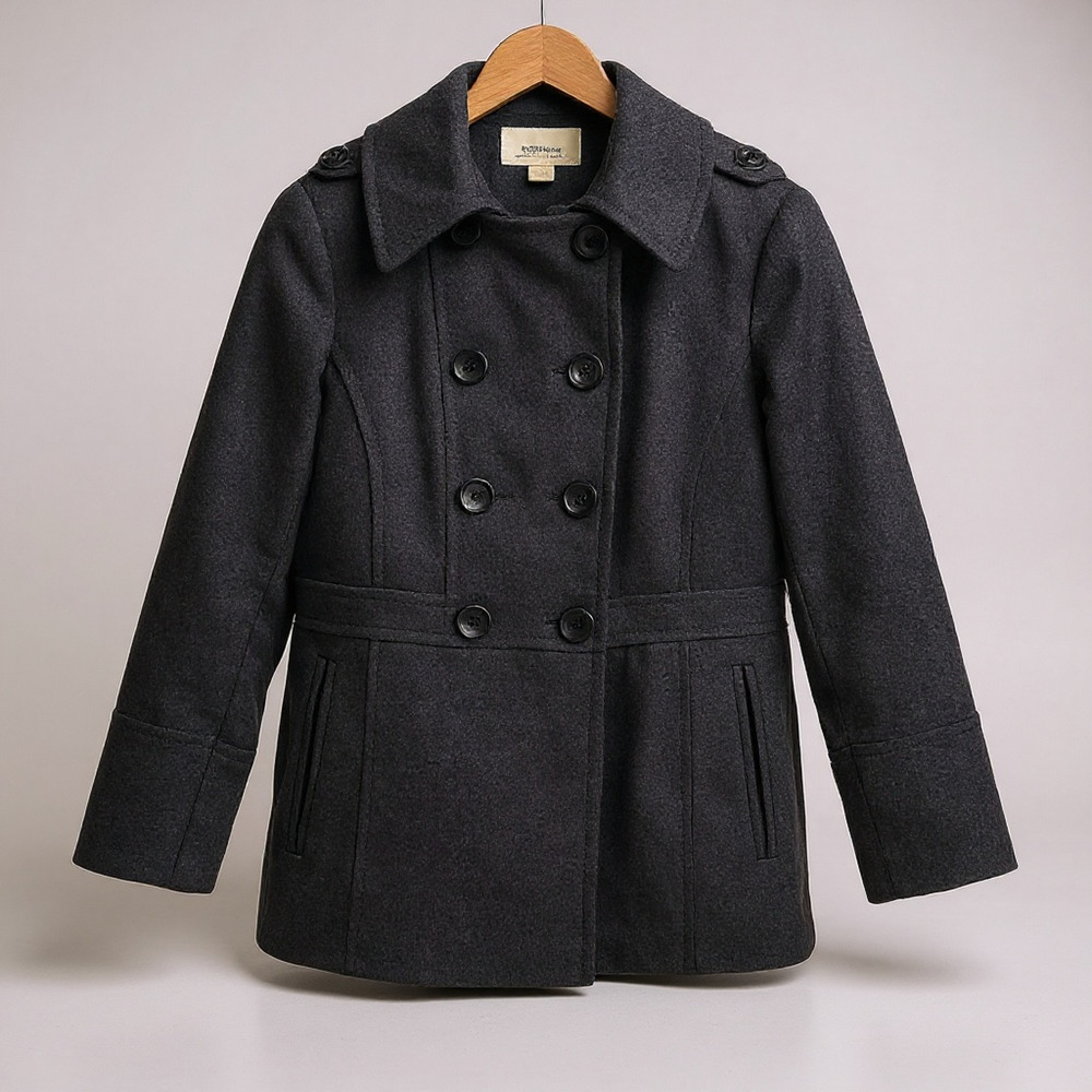 MICHAEL Michael Kors Peacoat Size Small Wool Double Breasted Wool Blend Gray